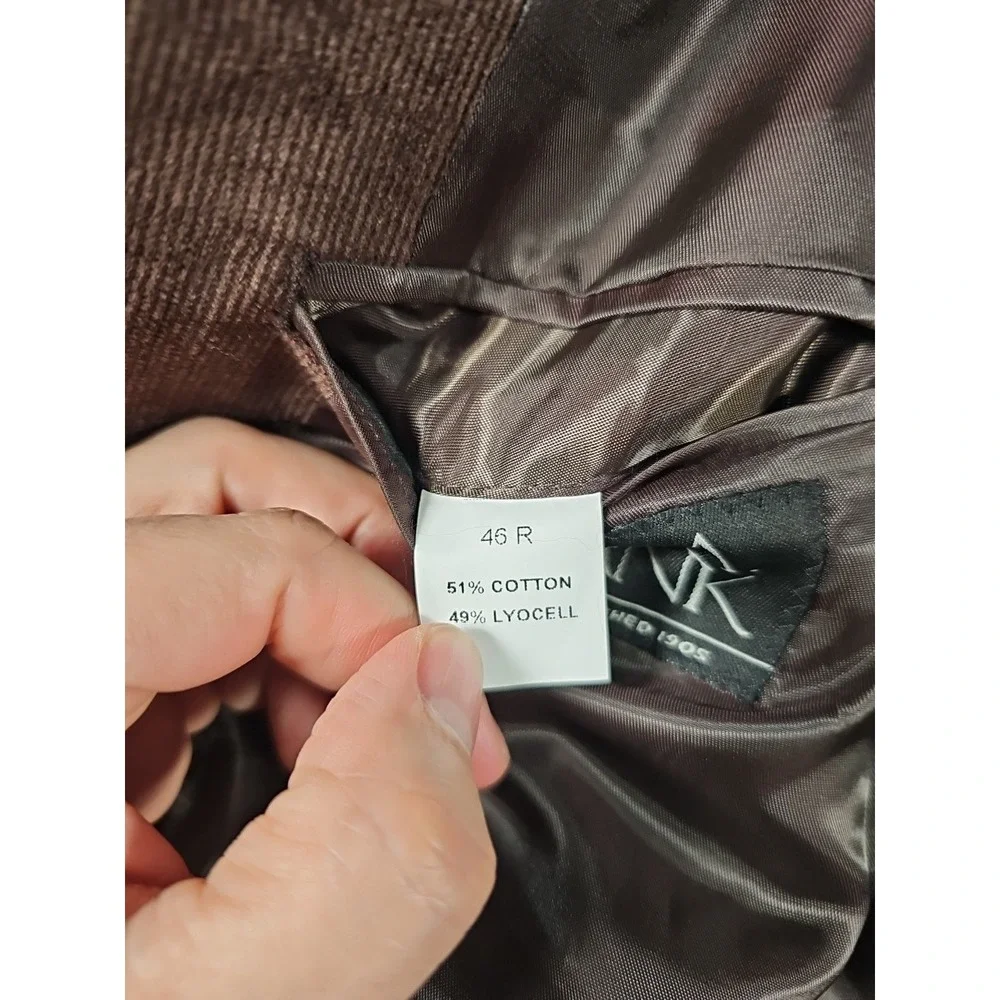 Jos A Bank Corduroy‎ Blazer Chocolate Brown Sport Coat Mens 46R 2-Button Vtg